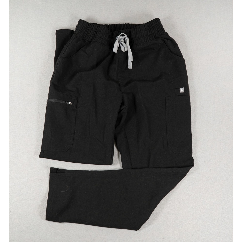 FIGS Womens Scrub Pants Technical Collection Cargo Straight Leg Black XS/P